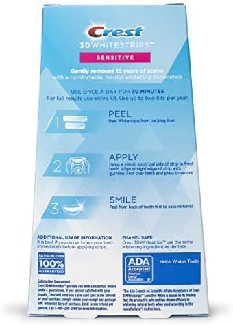 Crest 3D Whitestrips for Sensitive Teeth – Professional Teeth Whitening Kit, 28 Strips (14-Day Treatment)