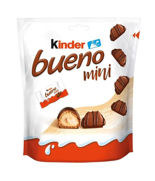 Kinder Bueno Mini Chocolate – Creamy Hazelnut Filled Wafer Bites (108g, Imported from Italy)