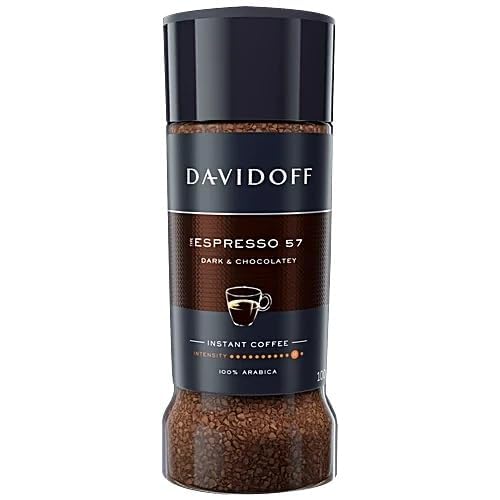 Davidoff Espresso 57 Instant Coffee – Strong & Smooth Dark Roast, 100g (Imported from Germany)