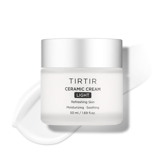 TIRTIR Ceramic Cream Light | Lightweight Korean Face Moisturizer for Hydration & Glass Skin | 50ml