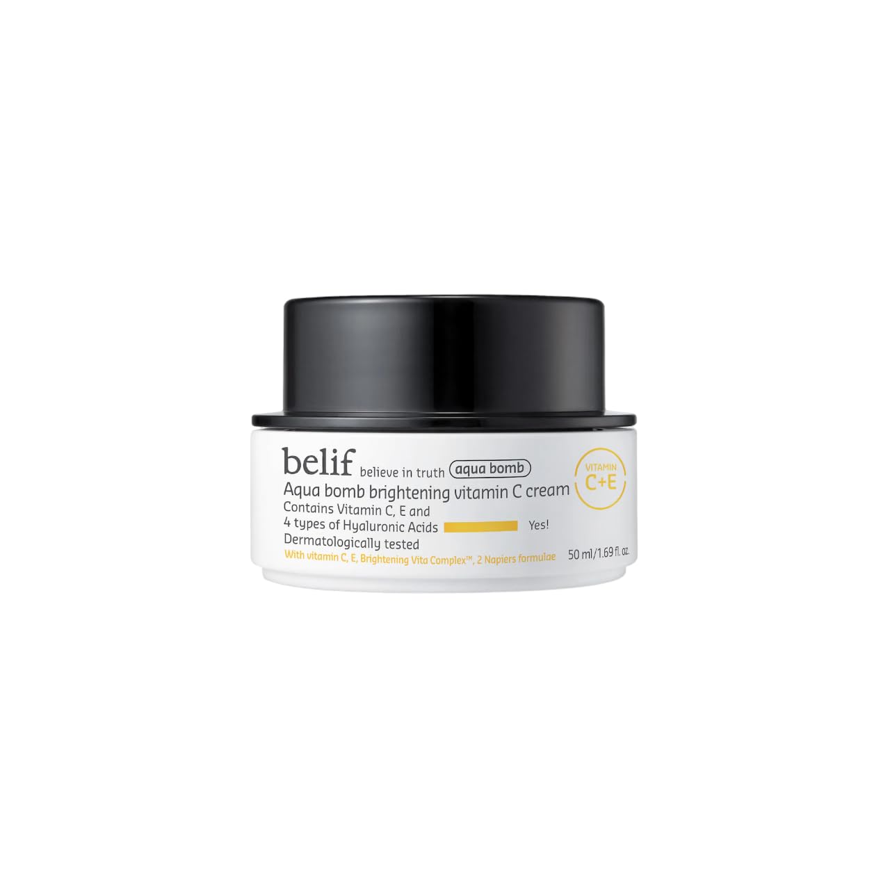Belif Aqua Bomb Vitamin C Face Cream – Hydrating Moisturizer with Hyaluronic Acid & Vitamin E for Radiant, Glowing Skin (1.68 fl oz)