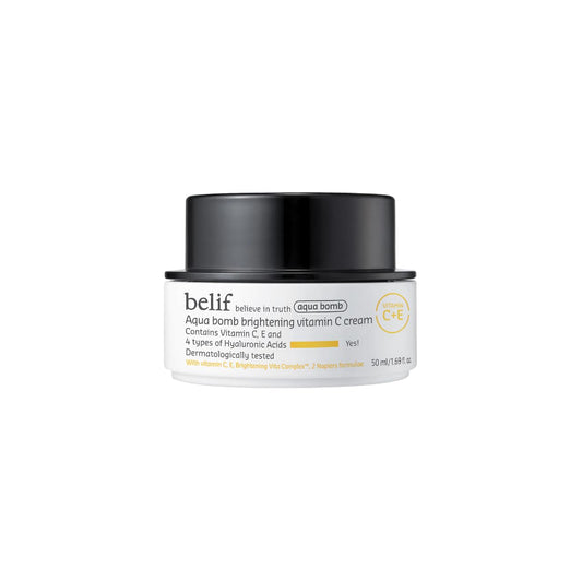 Belif Aqua Bomb Vitamin C Face Cream – Hydrating Moisturizer with Hyaluronic Acid & Vitamin E for Radiant, Glowing Skin (1.68 fl oz)