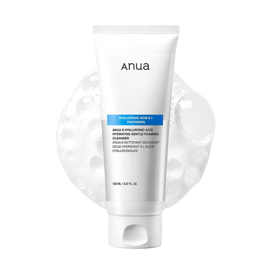 ANUA Hydrating Gentle Foaming Cleanser – Korean Face Wash with Hyaluronic Acid, Glycerin & Panthenol | Deep Clean & Moisturize for Dry Skin (150ml)