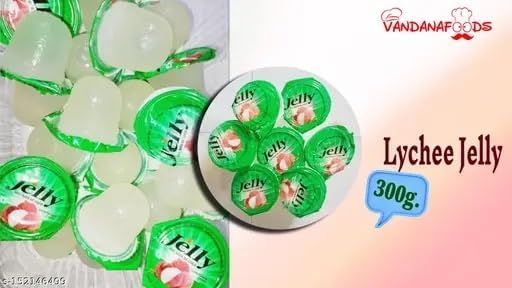 Cocon Jelly with Lychee Flavour & Nata de Coco | Chewy Tropical Jelly Candy | 300g Resealable Pack (Imported, Vegetarian)