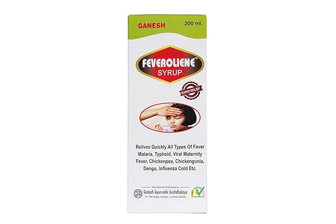 Ganesh Ayurvedic Fever Care Syrup (Feveroliene) – 200ml | Herbal Fever Relief & Immunity Booster