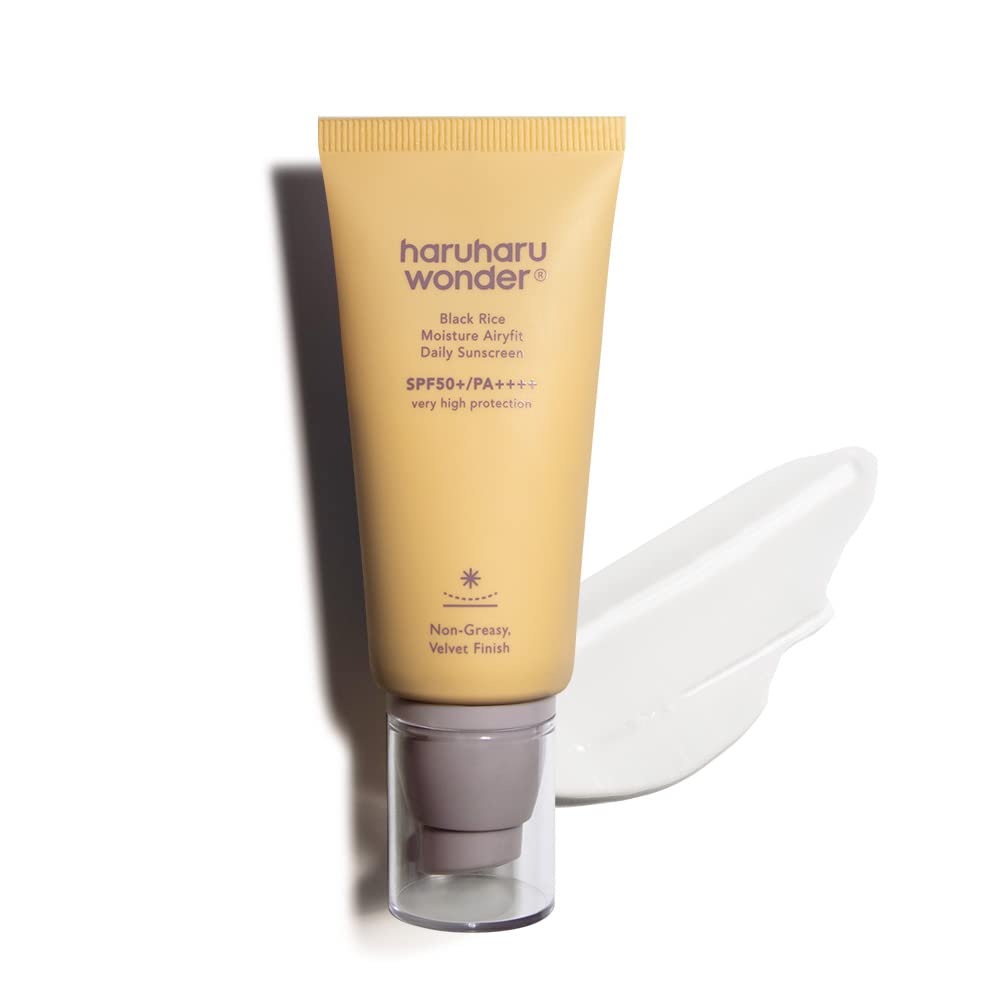 Haruharu Wonder Black Rice Moisture Airyfit Sunscreen SPF 50 – Lightweight, Hydrating & No White Cast (1.69 fl.oz)