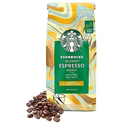 STARBUCKS Blonde Espresso Roast Whole Bean Coffee 200g – Light Roast, Imported