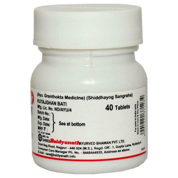 Baidyanath Jhansi Kutajghan Bati, 40 Tablets, Pack of 2