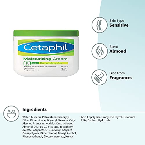 Cetaphil Moisturizing Cream – Fragrance-Free, 8.8 oz, Intense Hydration for Dry & Sensitive Skin