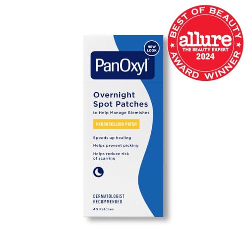 PanOxyl PM Overnight Spot Patches – Advanced Hydrocolloid Acne Healing Dots for Faster Recovery (40 Count, Fragrance-Free)