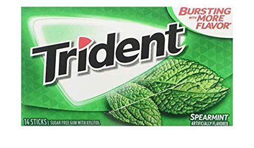 Trident Sugar-Free Chewing Gum Pack of 5 – Spearmint, Watermelon, Strawberry, Original & Bubblegum (70 Pieces)