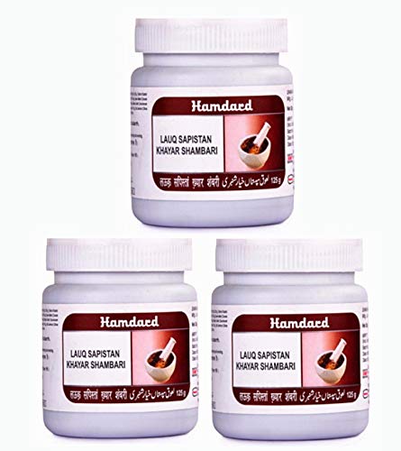 Hamdard Lauq Sapistan Khayar Shambari (125g × 3) | Natural Relief for Cough, Cold & Throat Irritation | Ayurvedic Lung & Respiratory Support
