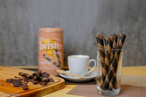 Delfi Twister Cappuccino Wafer Rolls – Crispy Wafers Filled with Smooth Cappuccino Cream 320g (Malaysia)