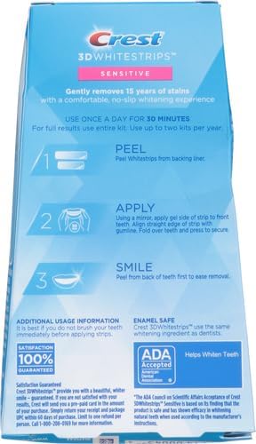 Crest 3D Whitestrips for Sensitive Teeth – Professional Teeth Whitening Kit, 28 Strips (14-Day Treatment)