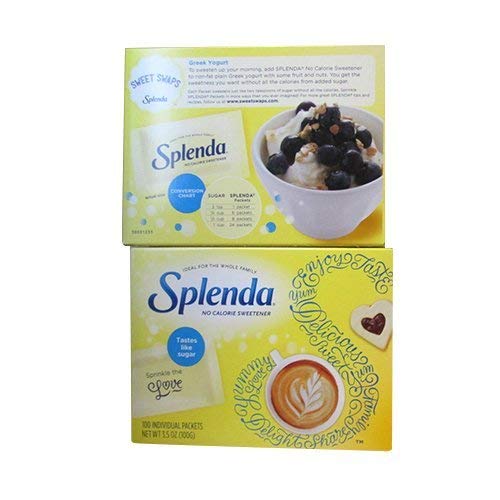Splenda Sugar Free Sweetener Sachets – 100 Sachets Each (Pack of 2) | Zero Calorie Sugar Substitute for Diabetics & Diets