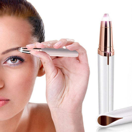 LuxuryGlow Flawless Eyebrow Trimmer with LED Light – Painless Hair Remover for Women