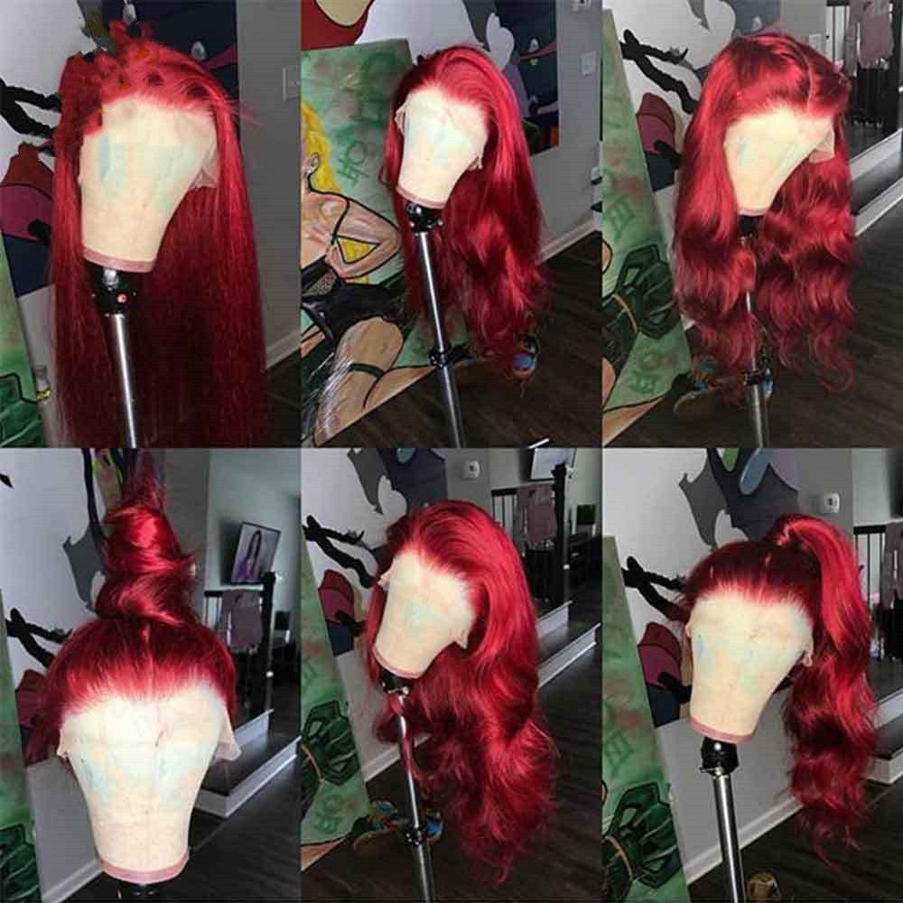 LuxuryGlow Burgundy Lace Front Wig – Natural Look Red Wig for Women