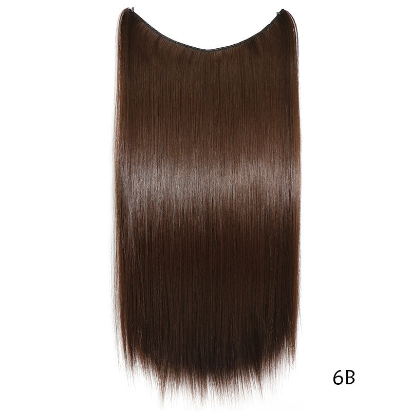 LuxuryGlow 22" Invisible Wire Hair Extensions – No Clips, Silky Straight Hairpiece