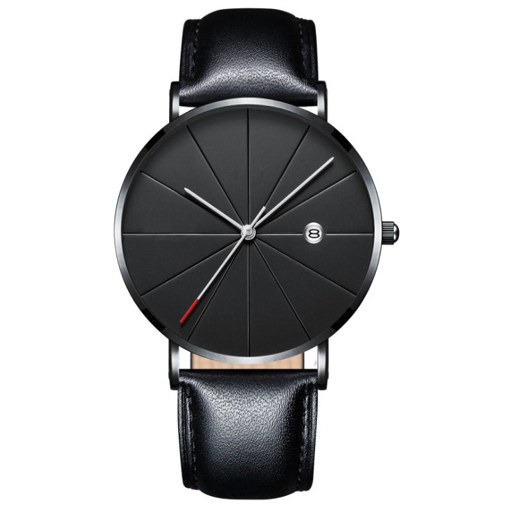 Reloj LuxuryGlow con calendario simple: reloj de cuarzo de acero inoxidable resistente al agua para hombre.