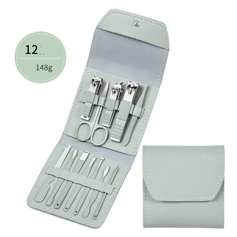 LuxuryGlow Professional Stainless Steel Manicure & Pedicure Set with Leather Case