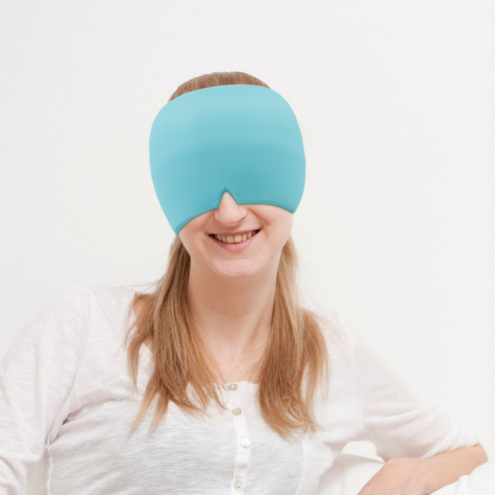 Mascarilla de gel frío LuxuryGlow 360° para aliviar el dolor de cabeza: gorro de compresa fría para migrañas y tensión ocular