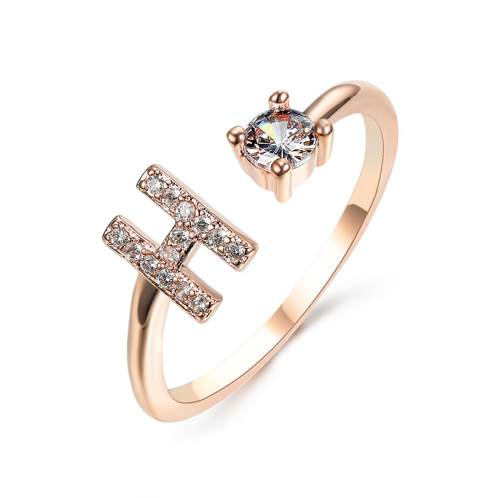 New Design Adjustable 26 Initial Letter Ring Fashion Jewelry For Women Simple Elegant Jewelry - LUXURY GLOW