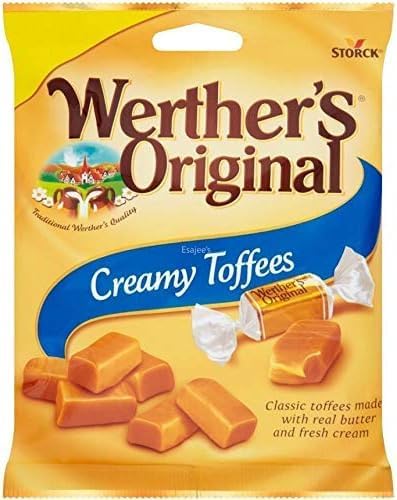 Werther’s Original Creamy Toffees – Butter & Fresh Cream Caramel Sweets | 110g (Imported, Vegetarian)