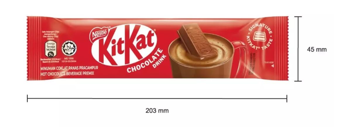 Nestlé KitKat Hot Chocolate Drink – Creamy Beverage with Signature KitKat Taste | 10 Sticks x 33g (Imported)