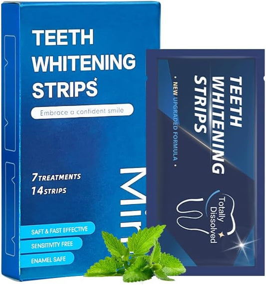 OHOO Teeth Whitening Strips – 14 Strips, 7-Day Mint Treatment | Enamel-Safe, Stain Removal, Sensitivity-Free