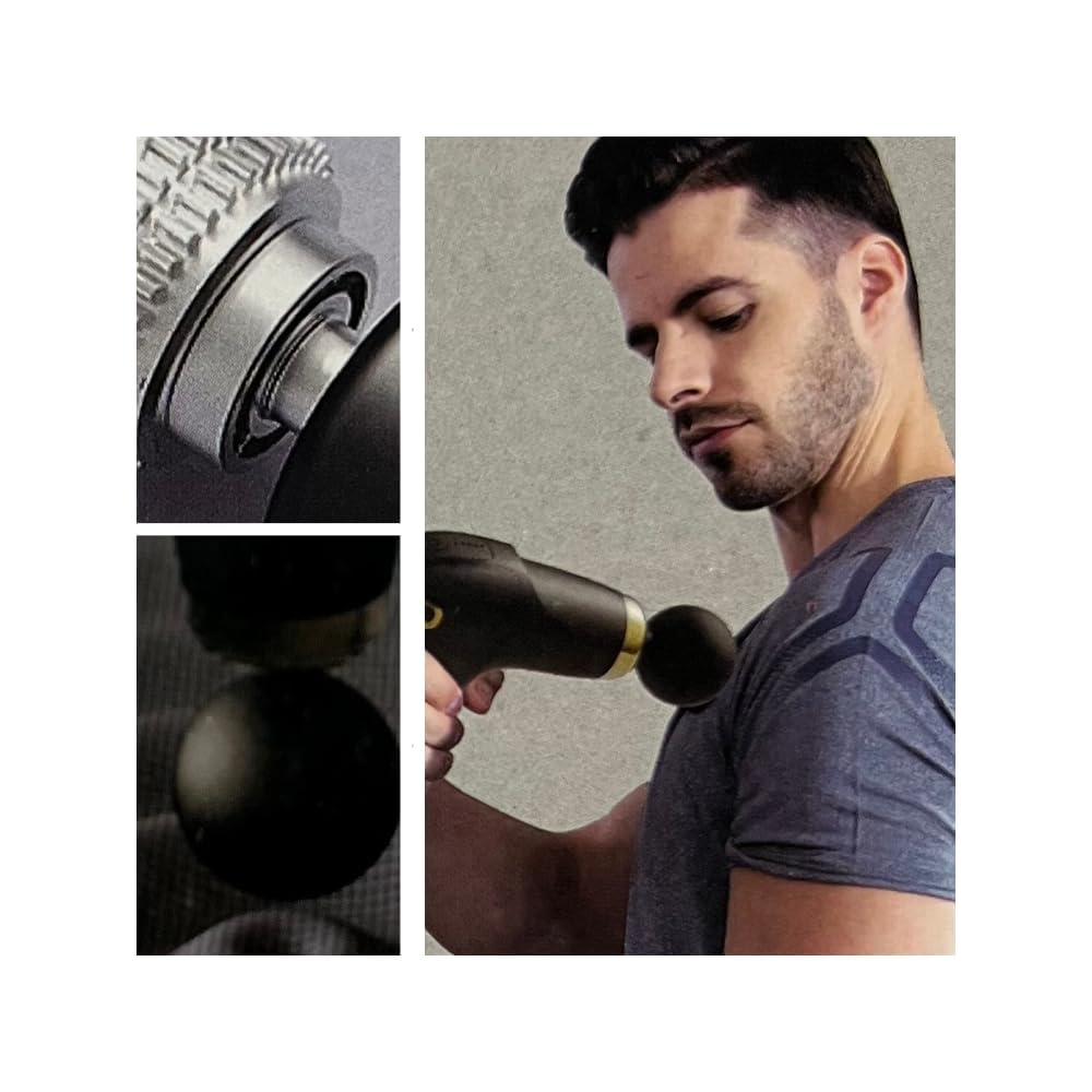 Blue Idea BLD-328 Deep Tissue Massage Gun – 6-Speed Portable Percussion Massager with 8 Heads, 3200 RPM Motor, Quiet Operation & Long Battery Life – Muscle Pain Relief & Recovery Tool