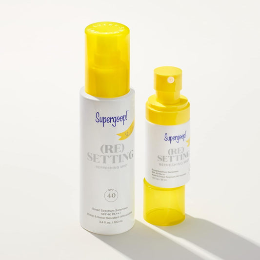 Supergoop! (Re)setting Refreshing Mist SPF 40 – Makeup Setting Facial Spray with UV & Pollution Protection, Mint & Rosemary Scent (1 fl oz)