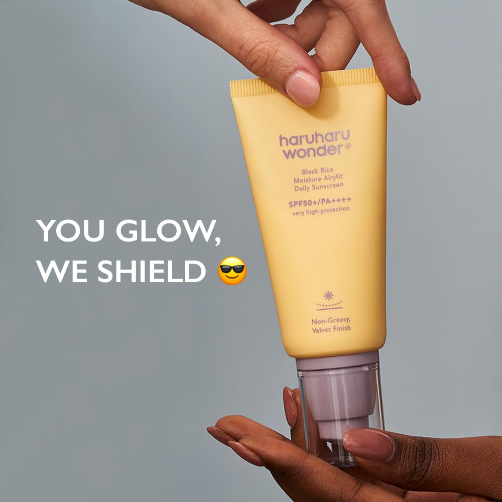 Haruharu Wonder Black Rice Moisture Airyfit Sunscreen SPF 50 – Lightweight, Hydrating & No White Cast (1.69 fl.oz)