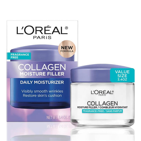 L’Oreal Paris Collagen Daily Face Moisturizer – Anti-Aging Cream for Wrinkle Reduction & Intense Hydration, 1.7 oz