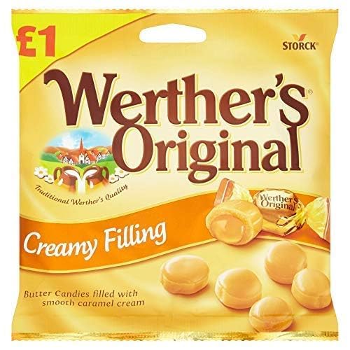 Werther’s Original Creamy Filling Butter Candies – Caramel Cream Filled Toffees 110g (Imported)