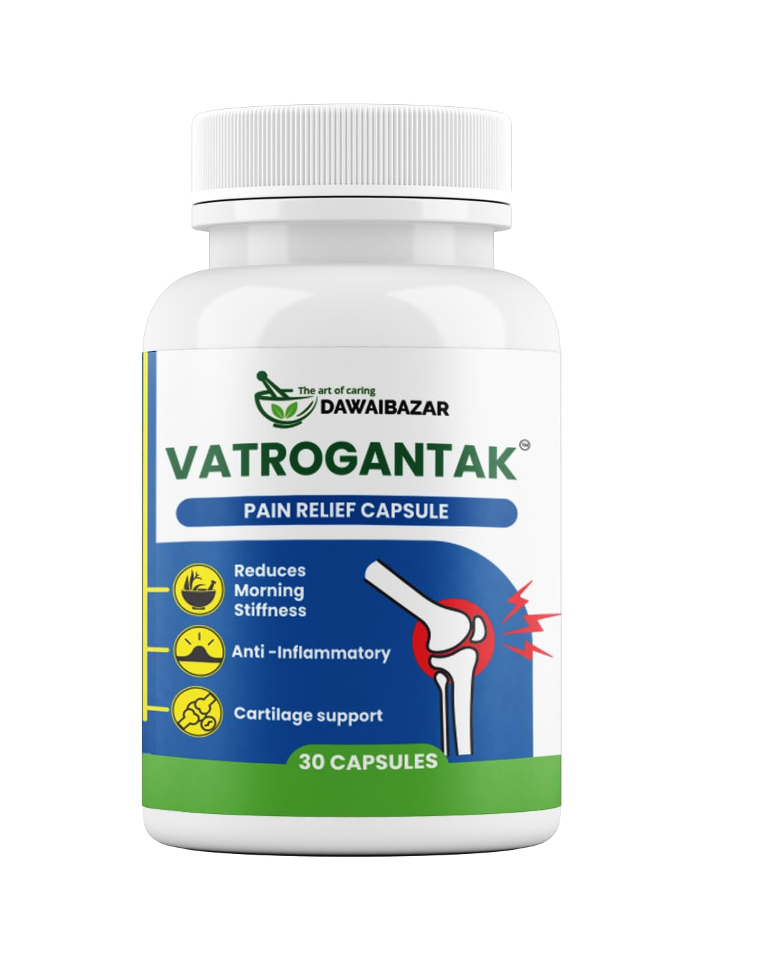 Dawaibazar Vatrogantak Capsules 30 Veg Caps | Ayurvedic Joint & Muscle Support | Relieves Pain, Inflammation & Morning Stiffness Naturally