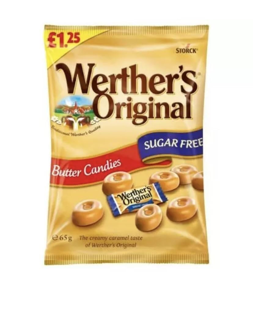 Werther’s Original Sugar Free Butter Candies – Creamy Caramel Delight 65g (Imported from Germany)