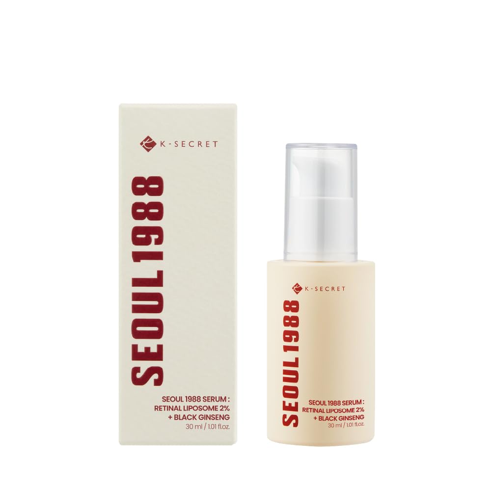 KSECRET SEOUL 1988 Retinal Serum with Black Ginseng & Peptides – Anti-Wrinkle, Dark Spot Corrector, Korean Skincare 30ml