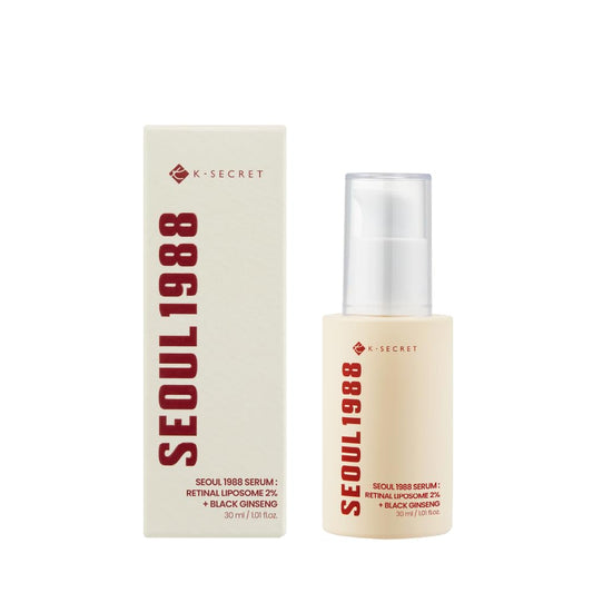 KSECRET SEOUL 1988 Retinal Serum with Black Ginseng & Peptides – Anti-Wrinkle, Dark Spot Corrector, Korean Skincare 30ml