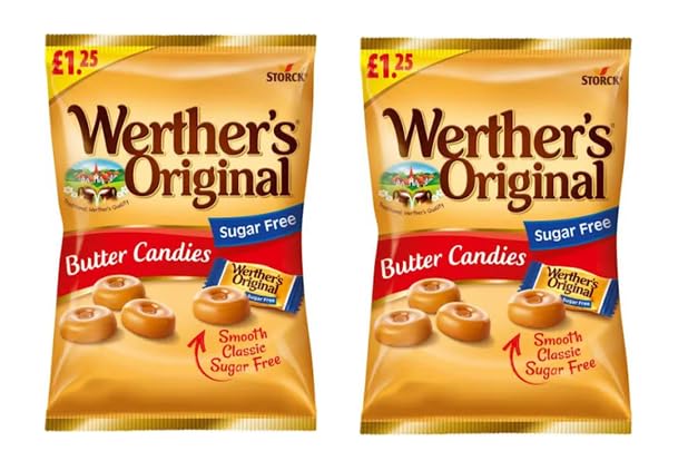 Werther’s Original Sugar Free Butter Candies – Creamy Caramel Delight 65g x 2 (Imported from Germany)