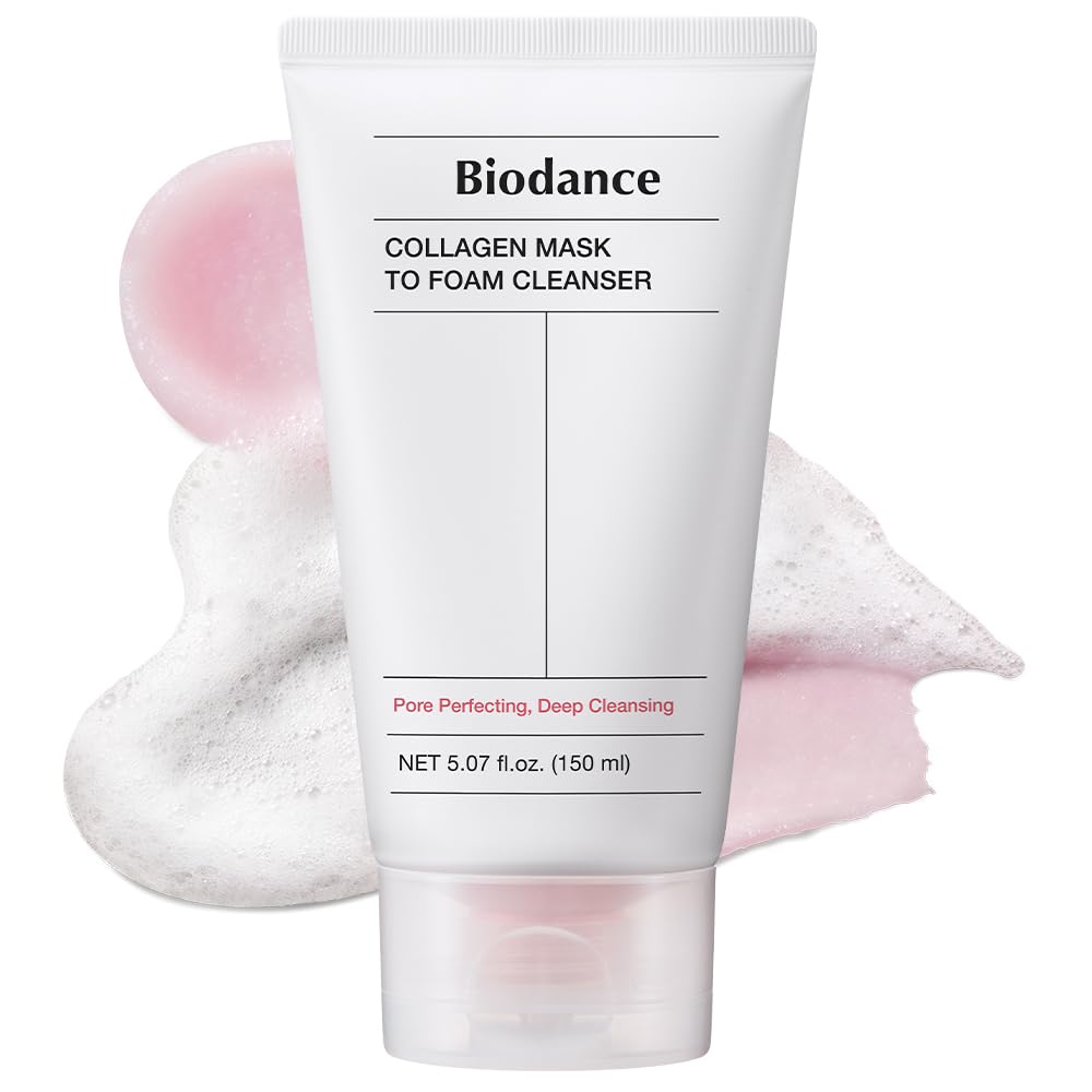 BIODANCE Collagen Mask to Foam Cleanser – 2-in-1 Pore Care & Hydrating Face Wash | Korean Skincare for Sensitive & Oily Skin, 5.07 fl. oz (150 ml)