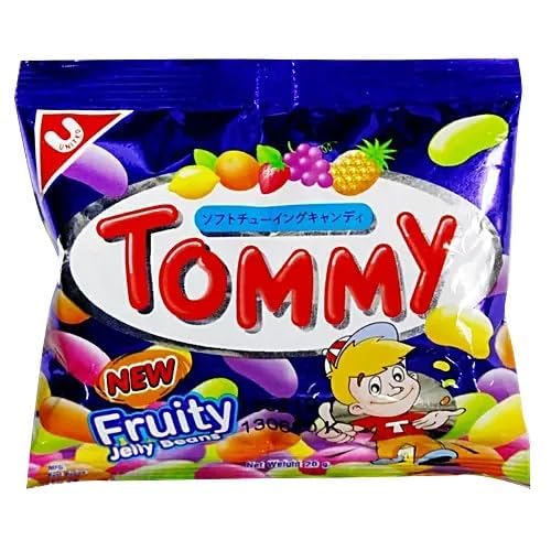 Tommy Fruity Jelly Beans | Assorted Fruit Flavoured Soft Chewy Candy | 12 Pouches x 15g (Imported, Vegetarian)