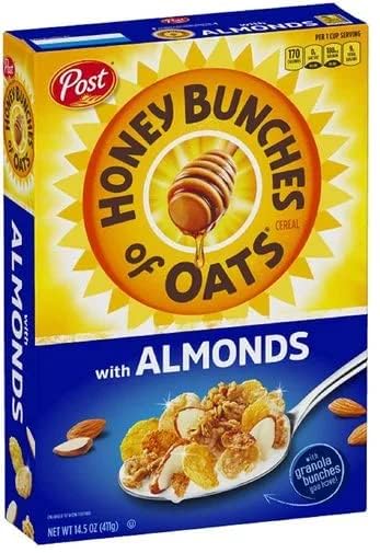 Post Honey Bunches of Oats with Almonds – Crunchy Whole Grain Breakfast Cereal, 340g Imported