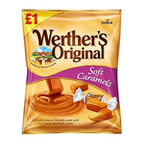 Werther’s Original Soft Caramels – Creamy & Chewy Butter Caramel Candy 110g (Imported from Germany)