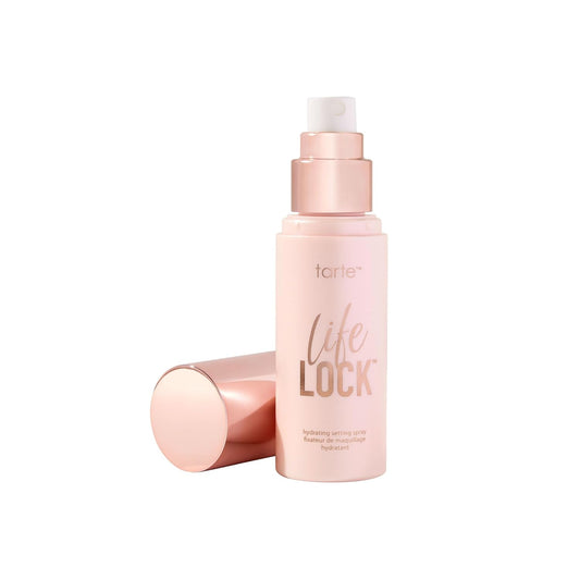 tarte Life Lock Hydrating Setting Spray – Makeup Setting Mist with Caffeine to Energize, Reduce Puffiness & Lock Makeup – Lightweight Formula for All Skin Types