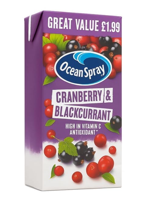 Ocean Spray Cranberry & Blackcurrant Juice Drink – Rich in Vitamin C & Antioxidants (1L, USA Imported)