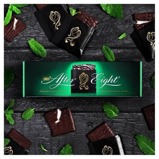 Nestlé After Eight Dark Mint Chocolate Thins – Creamy Mint Fondant in Rich Dark Chocolate | 300g Gift Box (UK Imported)