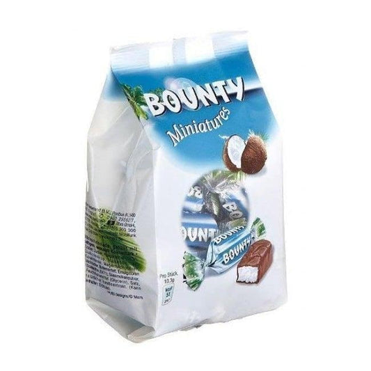 Bounty Miniature Chocolates – Creamy Milk Chocolate with Coconut Filling | 220g Resealable Pouch (Imported, Individually Wrapped)