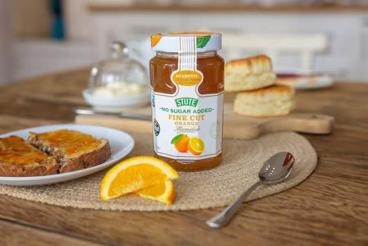 Stutes No Sugar Added Fine Cut Orange Marmalade – Diabetic Friendly Citrus Spread | 430g Glass Jar (Imported)