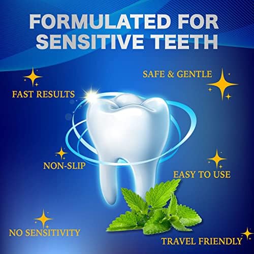 Waving Palms Sensitive Teeth Whitening Strips Kit – 28 Enamel-Safe Strips (14 Gentle Treatments) | Hydrogen Peroxide-Free, Mint Fresh & No Sensitivity