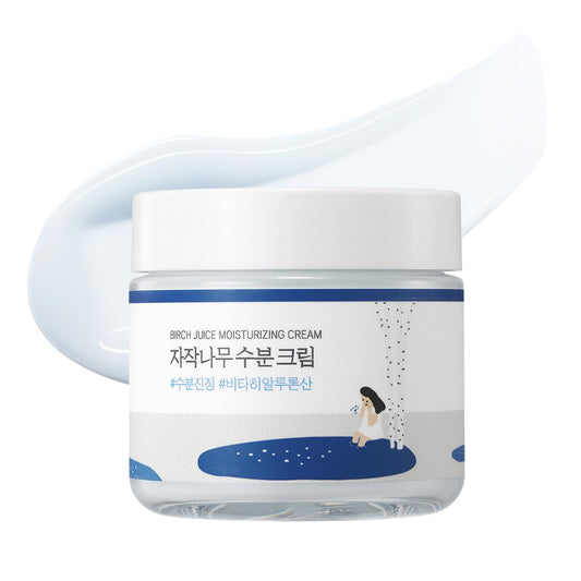 ROUND LAB Birch Juice Moisturizing Cream – 48-Hour Hydration with Birch Sap & Vita Hyaluronic Acid | Oil Control & Blackhead Care for Acne-Prone Skin (80ml / 2.7 fl.oz.)
